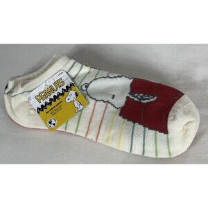 Peanuts 3 Pair No Show Socks Snoopy Woodstock Shoe Size 4-10 NEW